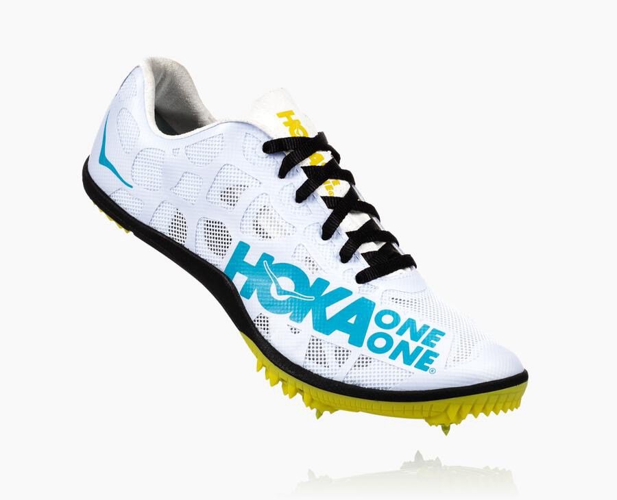 Hoka One One Spikes Mens White/Blue - Rocket X - 37852BVPT